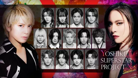 13人のXYメンバーと手越裕也とYOSHIKIの告知用の画像